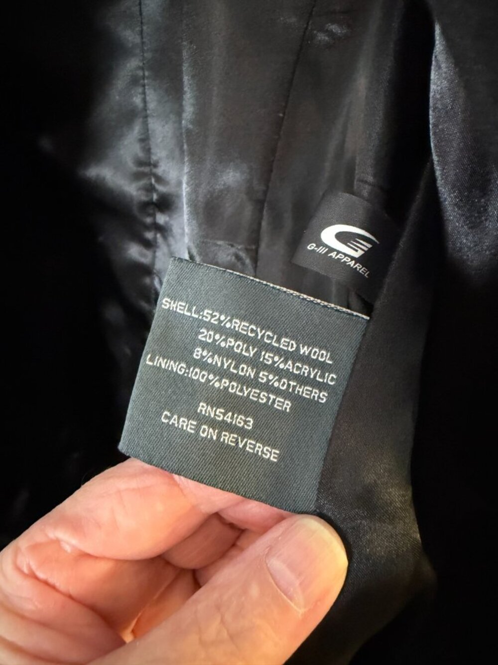 Reaction Kenneth Cole Trench Coat Womens 10 Black Wool Blend Overcoat - Picture 6 of 7
